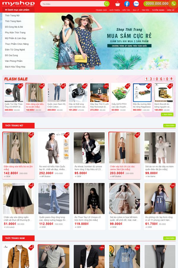 Website Bán Hàng Khuyến Mại FlashSale Mẫu 17