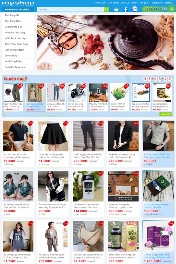 Website Bán Hàng Online Giảm Giá HotDeal Mẫu 11