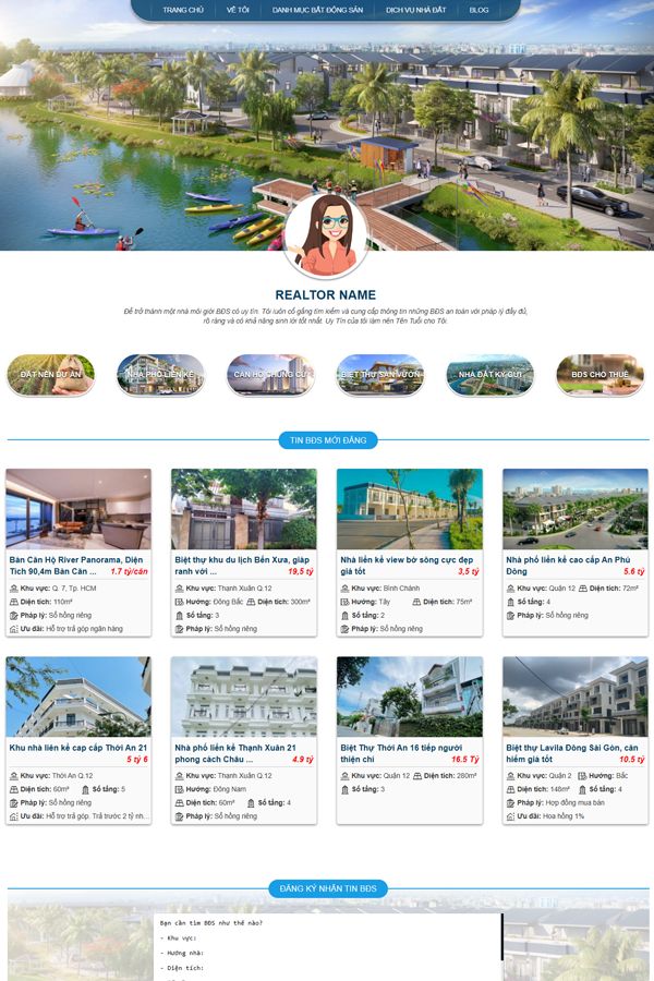 Website Chuyên Viên Bất Động Sản, Môi Giới Nhà Đất Mẫu 22