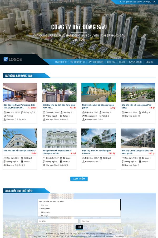 Website Doanh Nghiệp Bất Động Sản, Công Ty Môi Giới Nhà Đất Mẫu 26