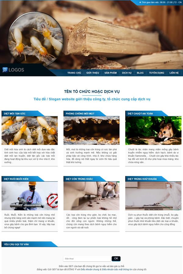 Website Giới Thiệu Dịch Vụ Cá Nhân Mẫu 01