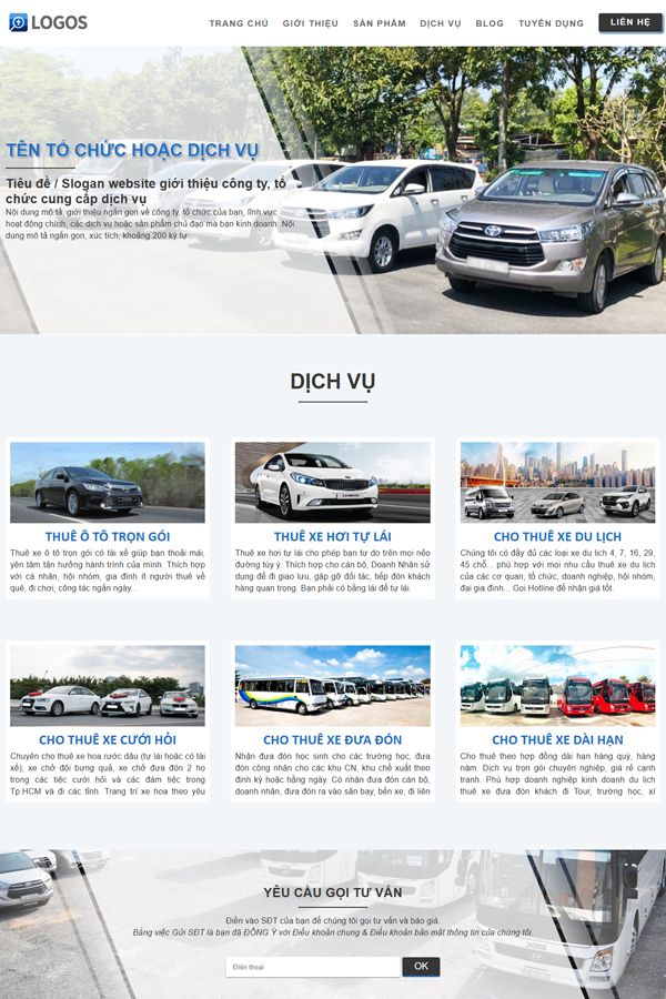Website Giới Thiệu Dịch Vụ Cá Nhân Mẫu 02