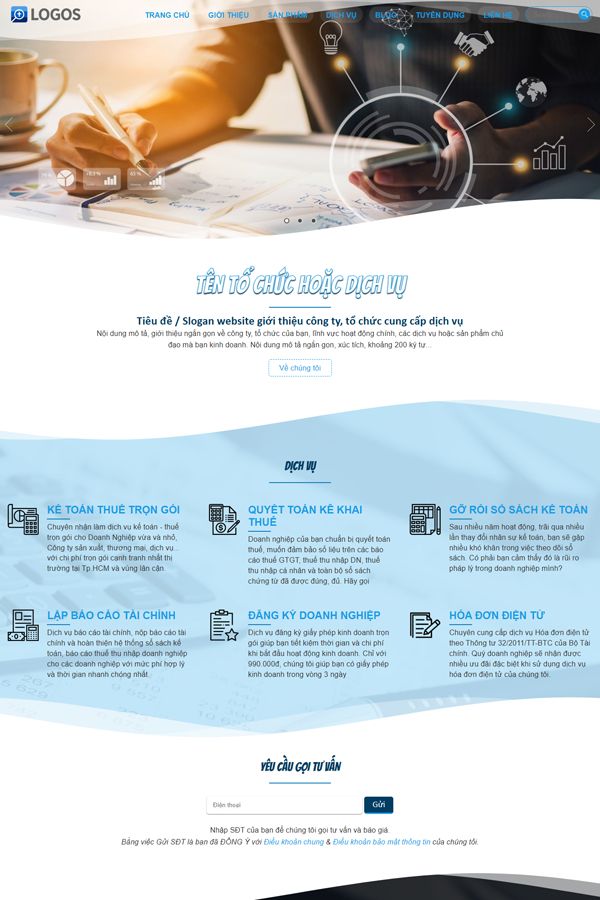 Website Giới Thiệu Dịch Vụ Doanh Nghiệp Mẫu 05